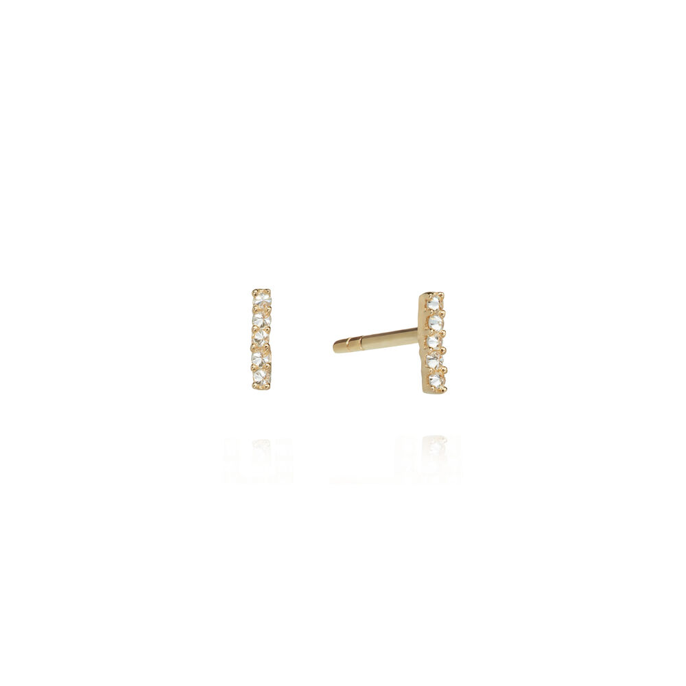 A pair of 18ct Gold Diamond Initial I Stud Earrings | Annoushka jewelley